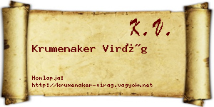 Krumenaker Virág névjegykártya